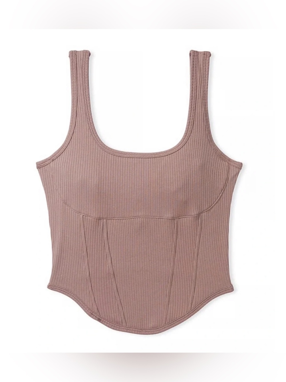 PINK Victoria's Secret Ribbed Corset-Style Tank in Mauve XXL NWT